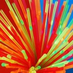 Соломка для коктейлей с гофрой цветная