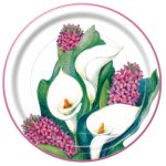 Комплект одноразовой посуды и салфеток Каллы.